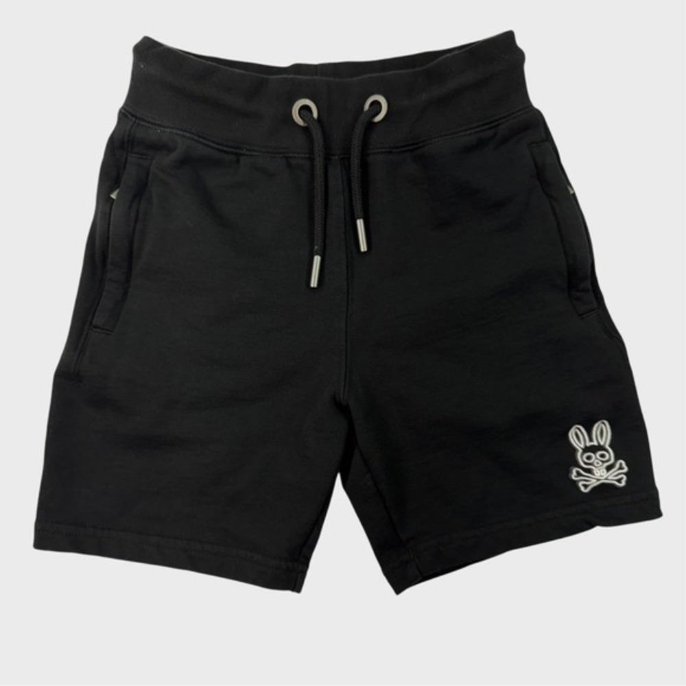 Psycho Bunny Black Goth Shorts Embroidered XS 100% Cotton Emo Summer‎ Goth
